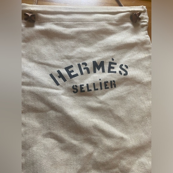 HERMES SELLIER vintage 1970s feed bag canvas purse - Picture 11 of 15